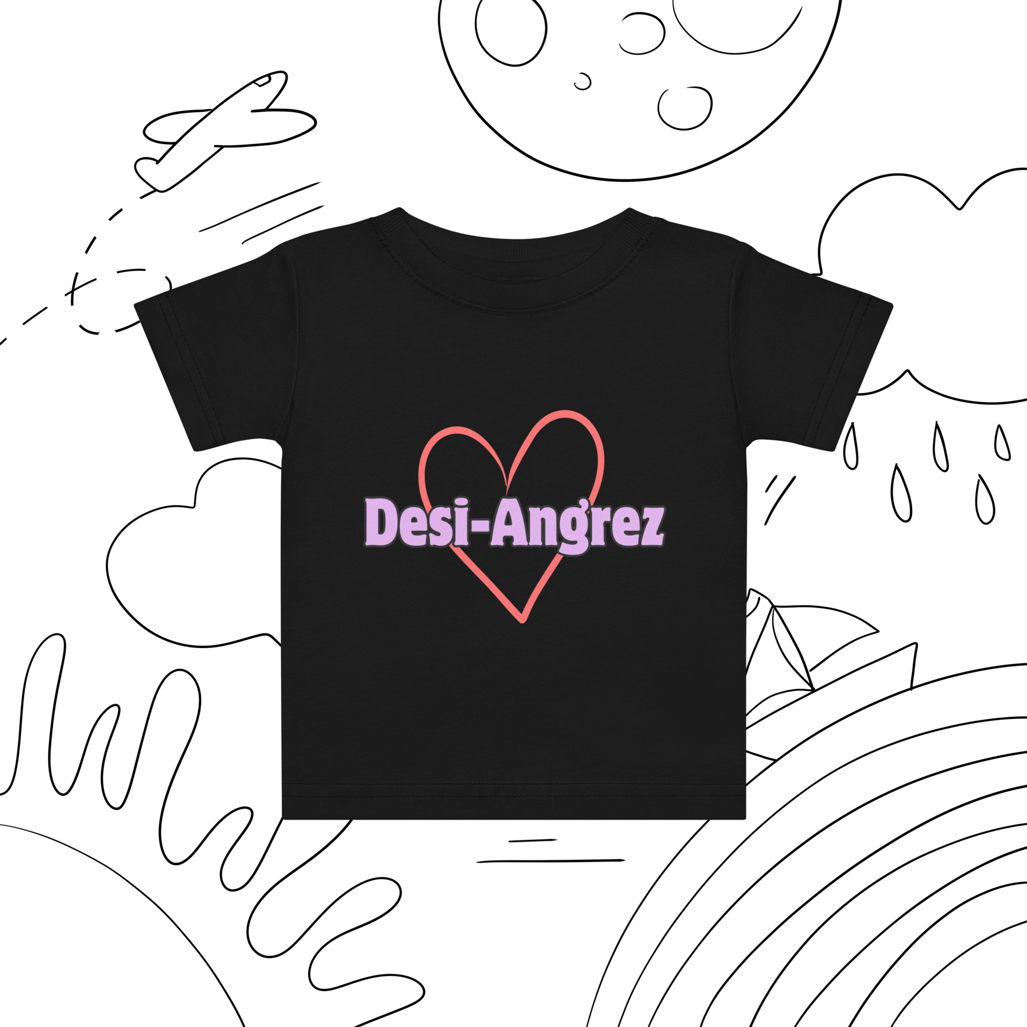 Desi-Angrez Baby T-Shirt | Cute Desi Heart Design | Soft Cotton Baby Tee | Family Matching Outfit - Image 2