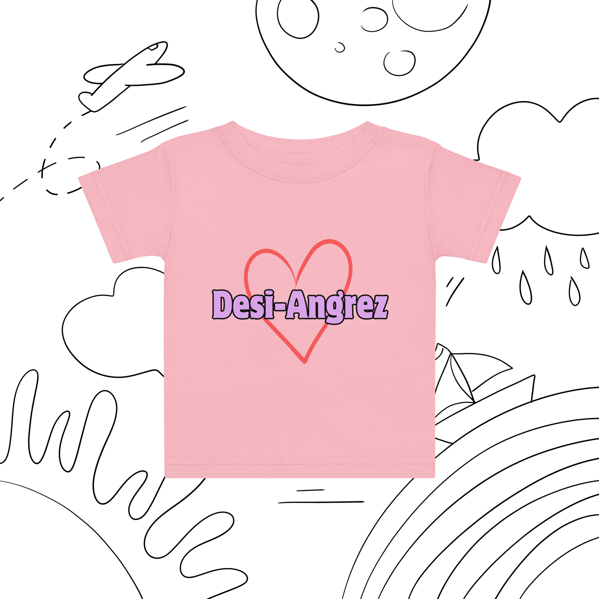 Desi-Angrez Baby T-Shirt | Cute Desi Heart Design | Soft Cotton Baby Tee | Family Matching Outfit - Image 3