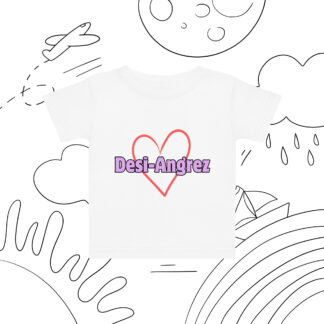 Desi-Angrez Baby T-Shirt | Cute Desi Heart Design | Soft Cotton Baby Tee | Family Matching Outfit