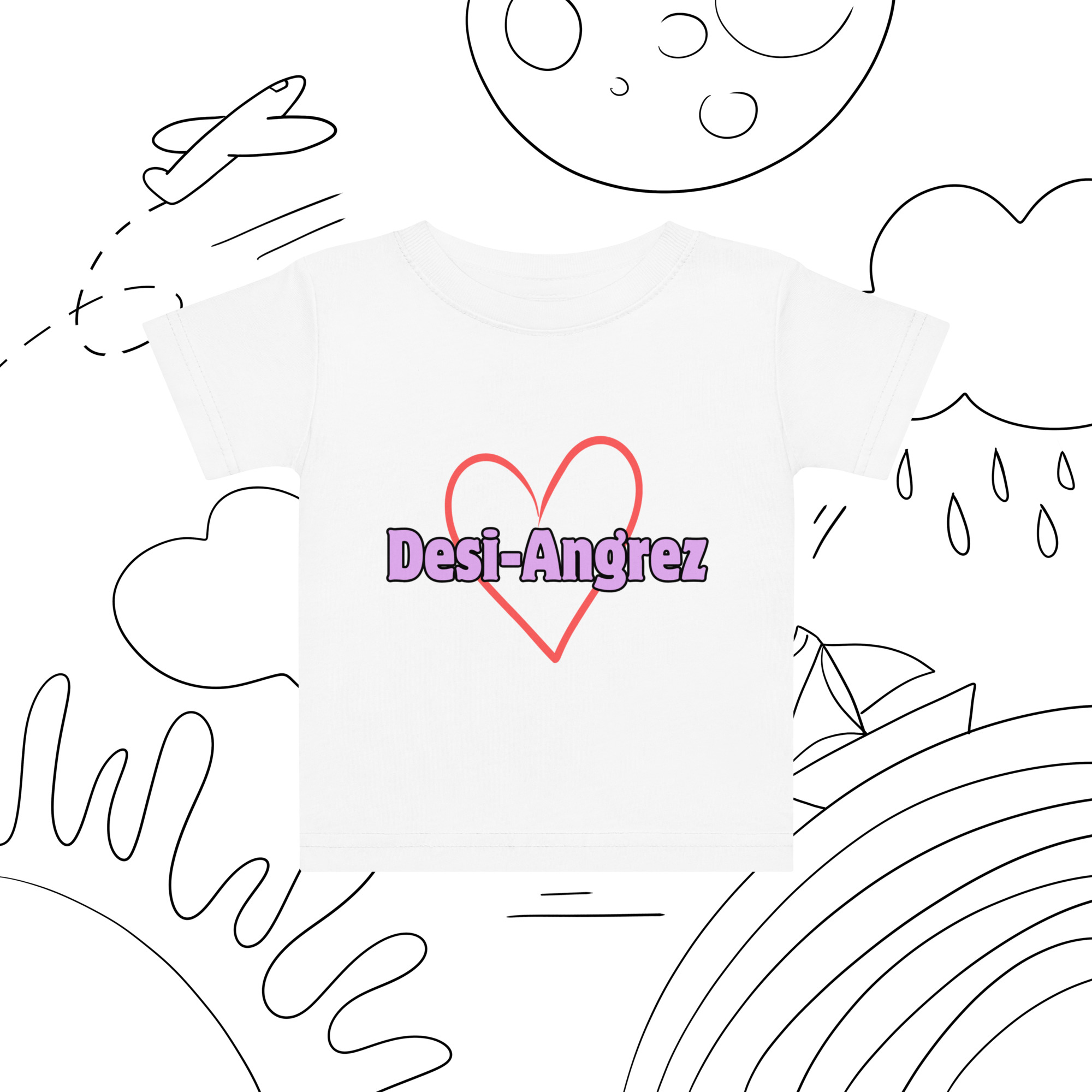 Desi-Angrez Baby T-Shirt | Cute Desi Heart Design | Soft Cotton Baby Tee | Family Matching Outfit